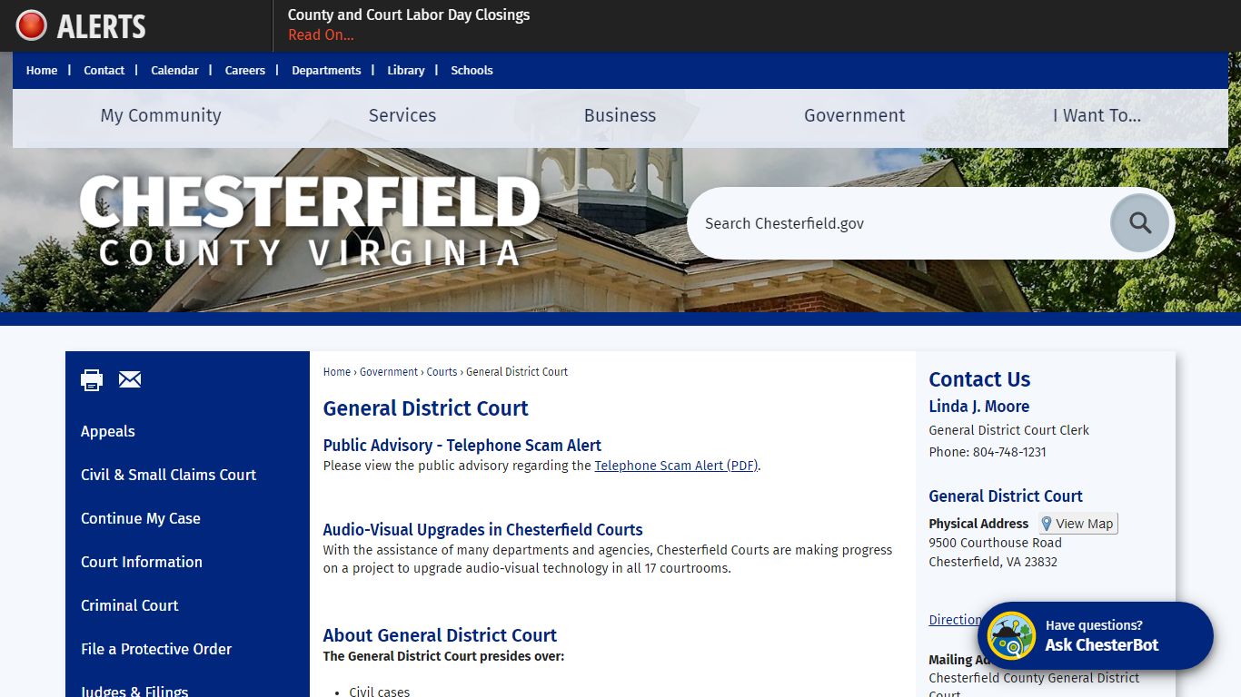 General District Court | Chesterfield County, VA